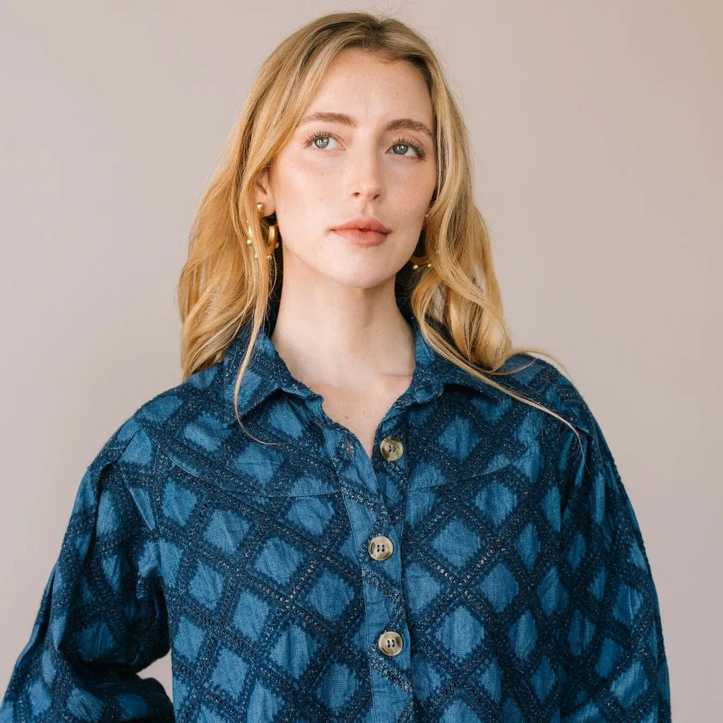 Denim Eyelet Marlowe Dress sold by Sunshine Tienda product image thumbnail 3