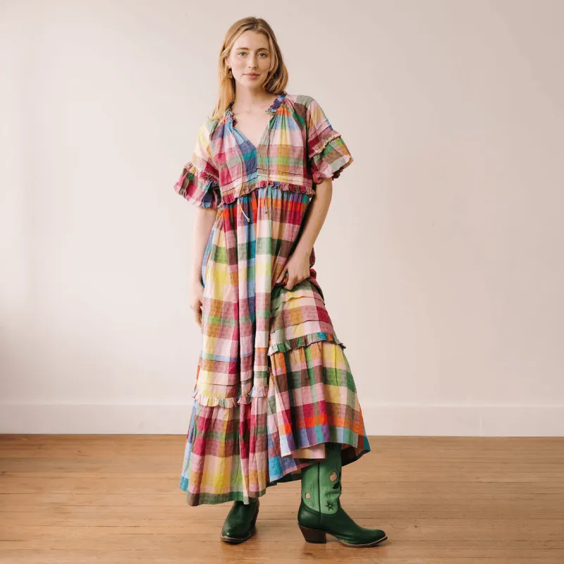 Harbor Plaid Charlotte Dress made by Sunshine Tienda