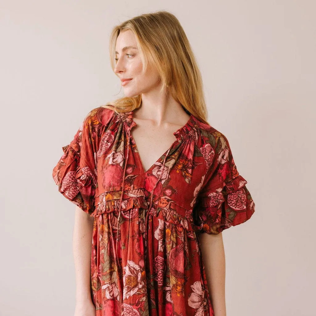 Pomegranate Floral Charlotte Dress sold by Sunshine Tienda product image thumbnail 3