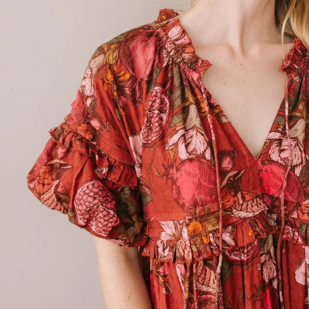 Pomegranate Floral Charlotte Dress sold by Sunshine Tienda product image thumbnail 4