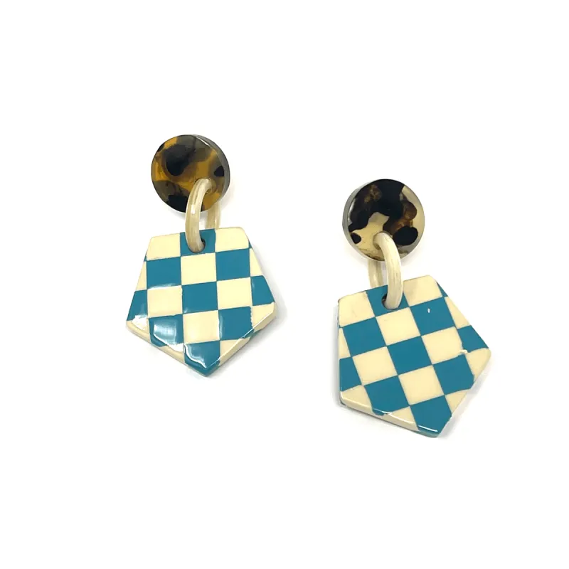 Small Checkered Anchor Earrings sold by Sunshine Tienda