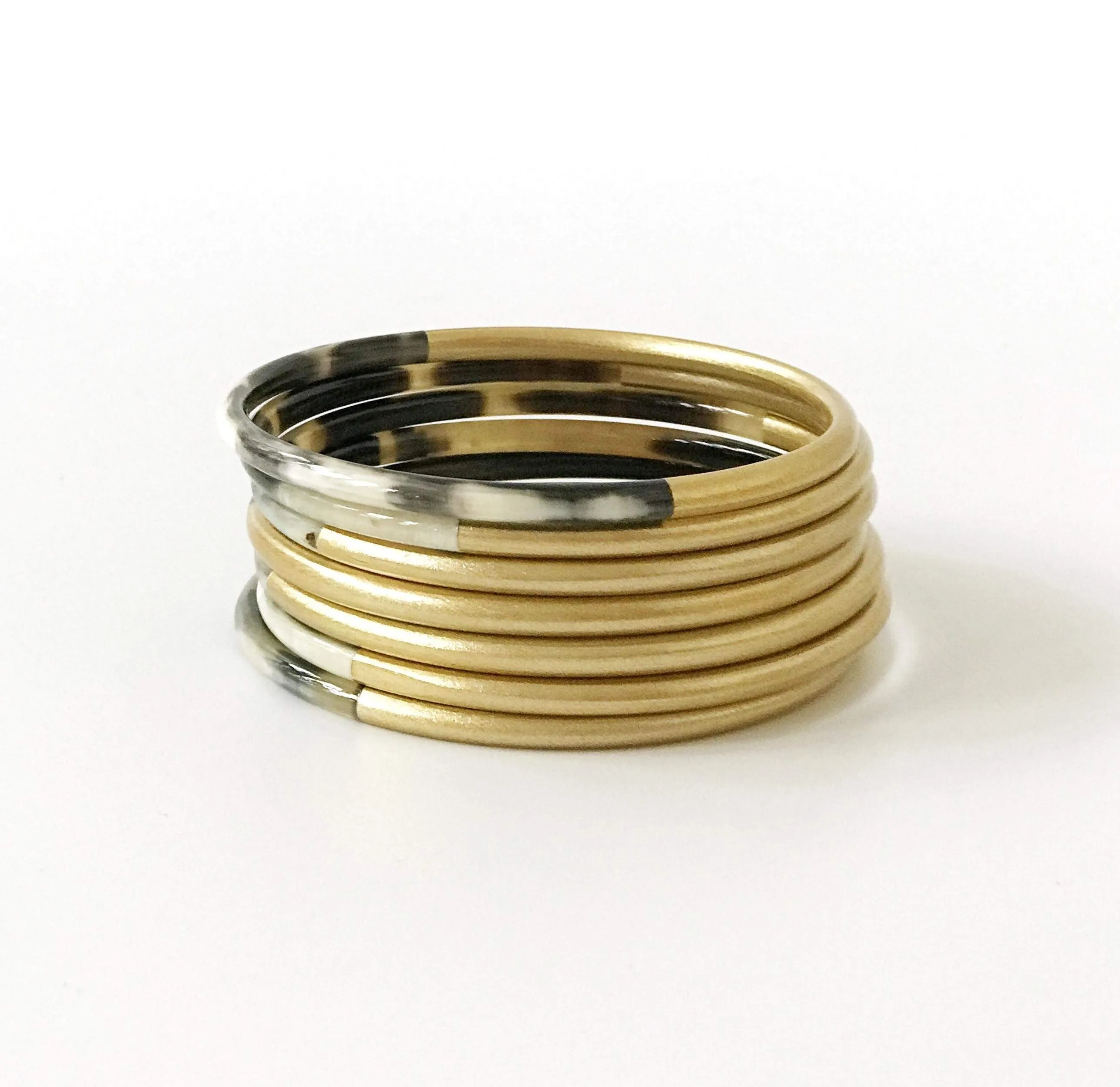 Shiny Gold Horn Bangle Set sold by Sunshine Tienda