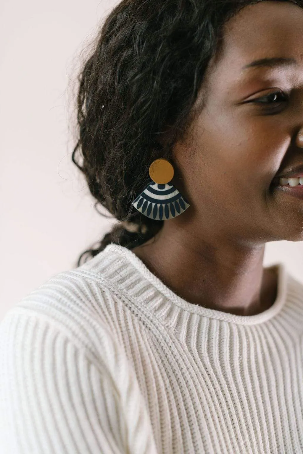 Sunset Navy Tile Stud Earrings sold by Sunshine Tienda product image thumbnail 4