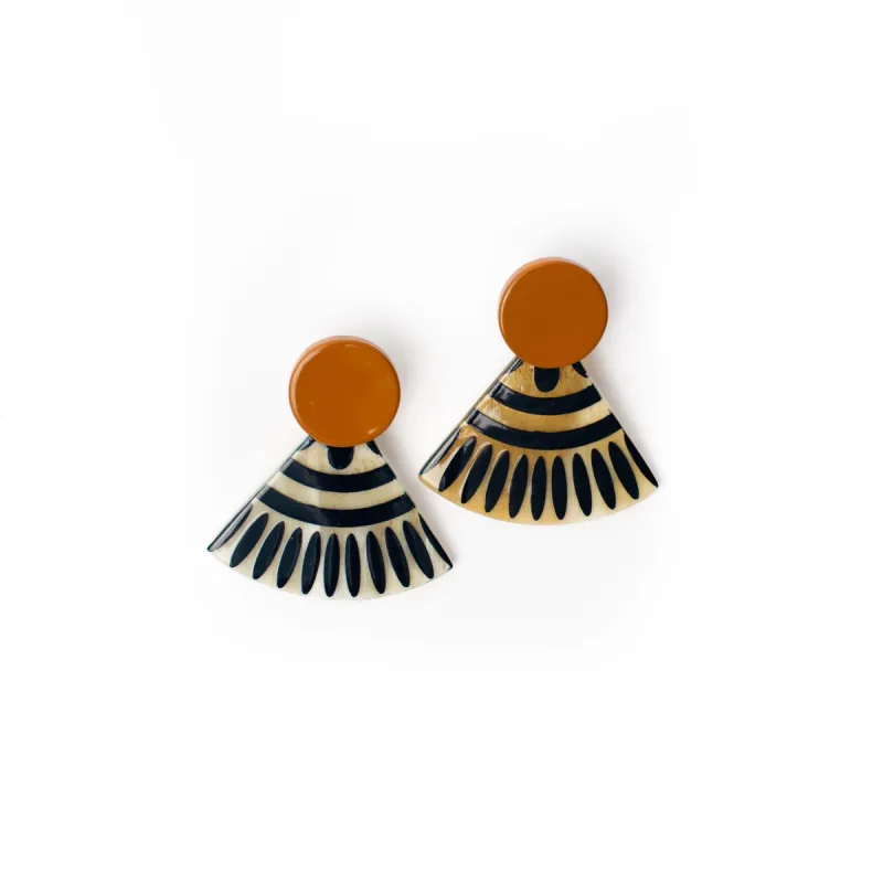 Sunset Navy Tile Stud Earrings sold by Sunshine Tienda