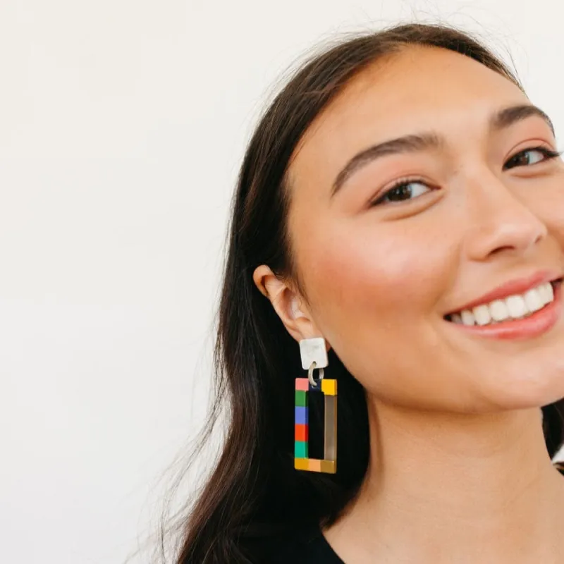 Gem Colorblock Earrings sold by Sunshine Tienda