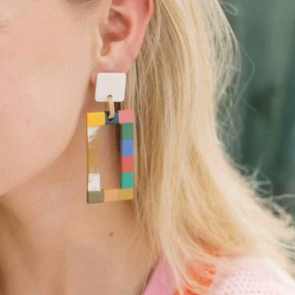 Gem Colorblock Earrings sold by Sunshine Tienda product image thumbnail 3
