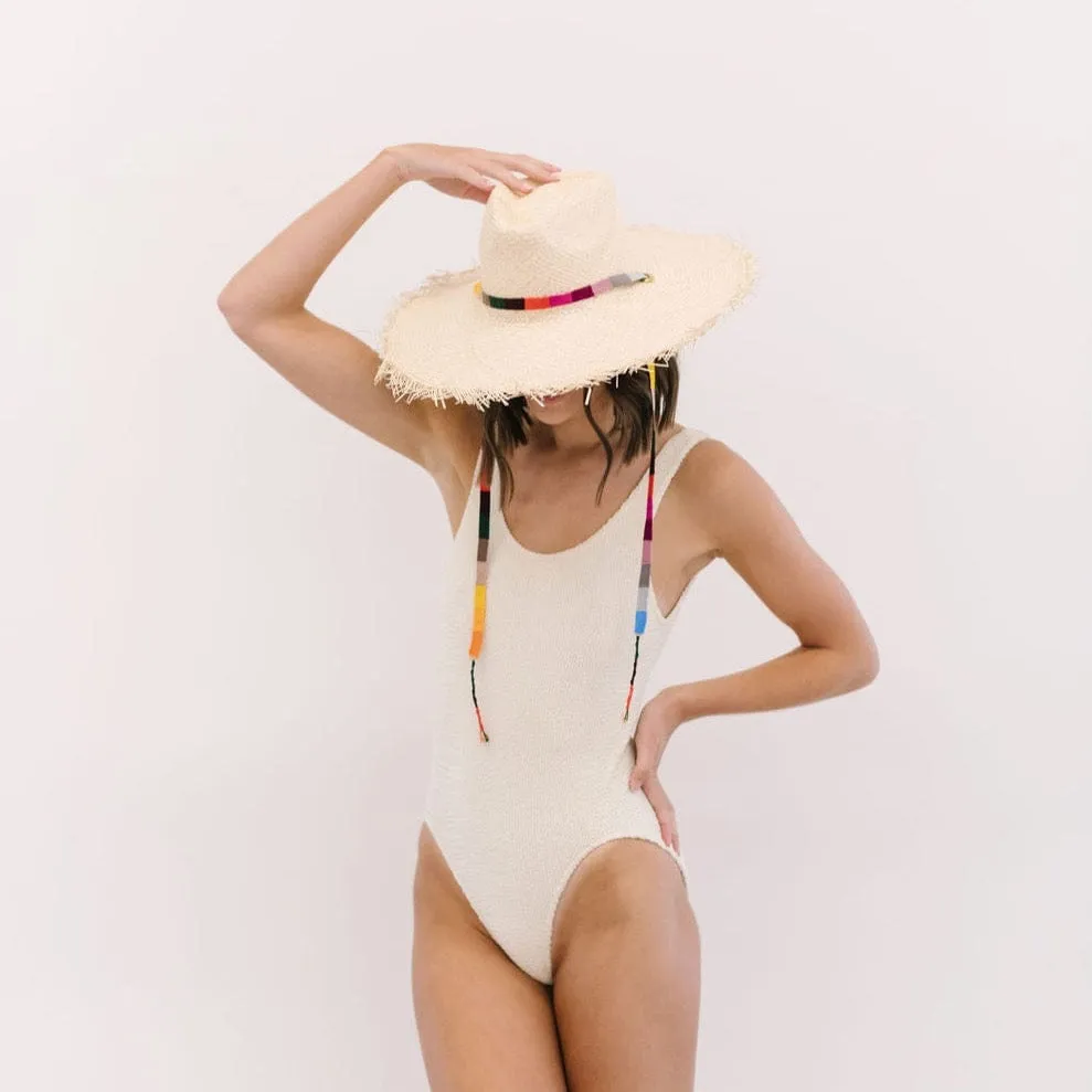 Rosita Wide Brimmed Palm Fringe Hat sold by Sunshine Tienda product image thumbnail 2
