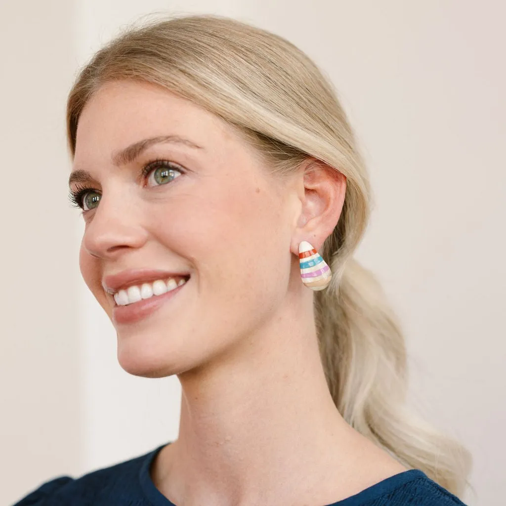 Colorful Stripe Dew Drop Earrings sold by Sunshine Tienda product image thumbnail 4