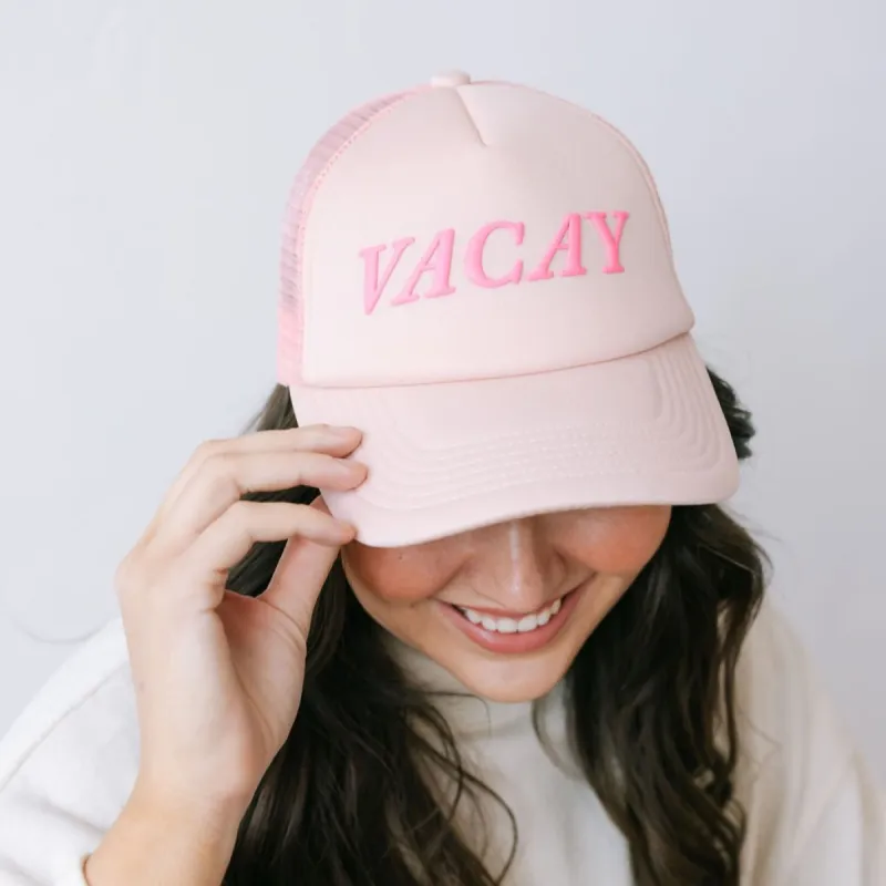 Pink Vacay Trucker Hat sold by Sunshine Tienda