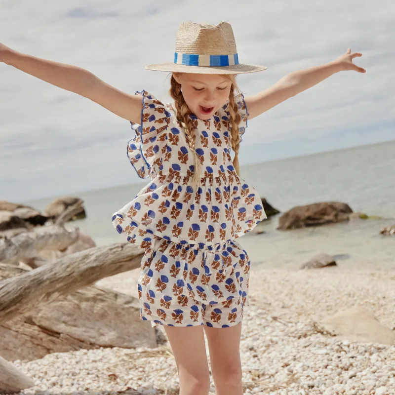 Pink Chicken X Sunshine Tienda Kid's Hat - Blue Stripes sold by Sunshine Tienda