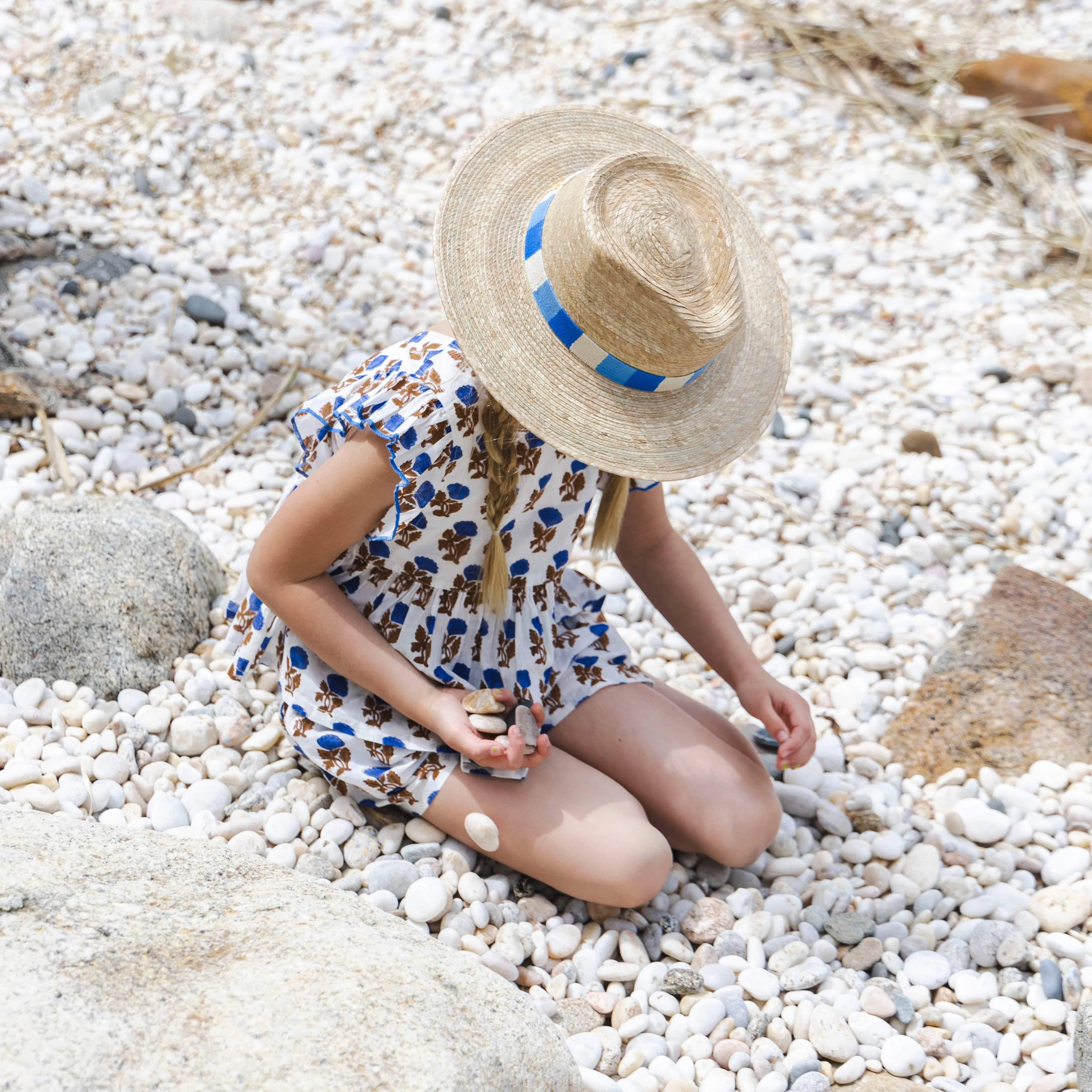 Pink Chicken X Sunshine Tienda Kid's Hat - Blue Stripes sold by Sunshine Tienda product image thumbnail 3