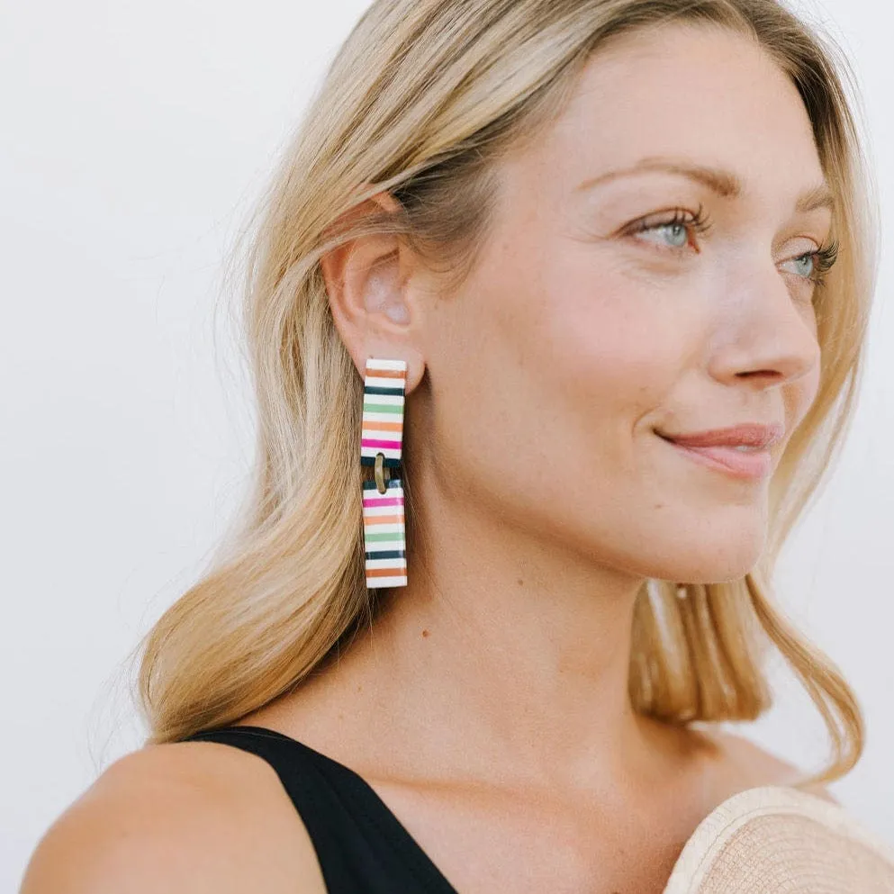 Striped Colorful Isabella Earrings sold by Sunshine Tienda product image thumbnail 3