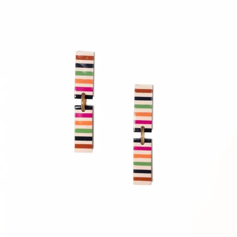 Striped Colorful Isabella Earrings sold by Sunshine Tienda