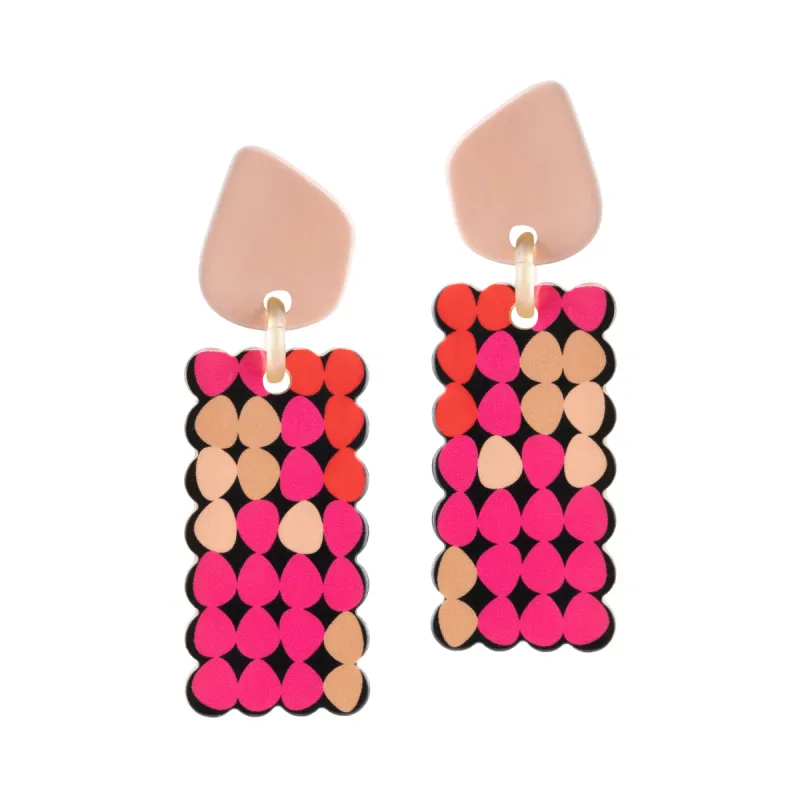 Pink Atlantic Cabana Earrings made by Sunshine Tienda