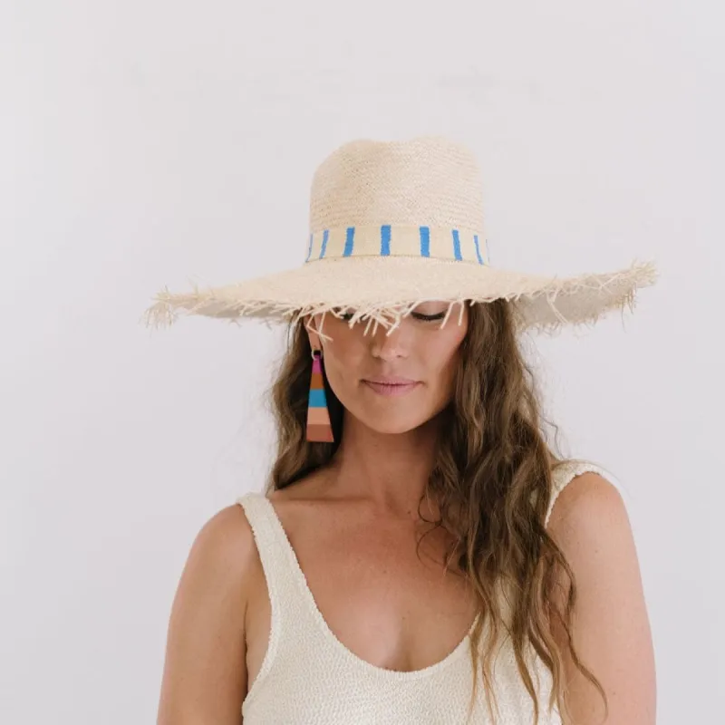 Susana Wide Brimmed Palm Fringe Hat sold by Sunshine Tienda