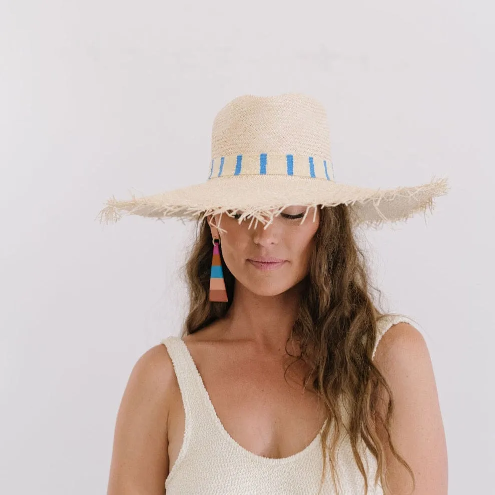 Susana Wide Brimmed Palm Fringe Hat sold by Sunshine Tienda