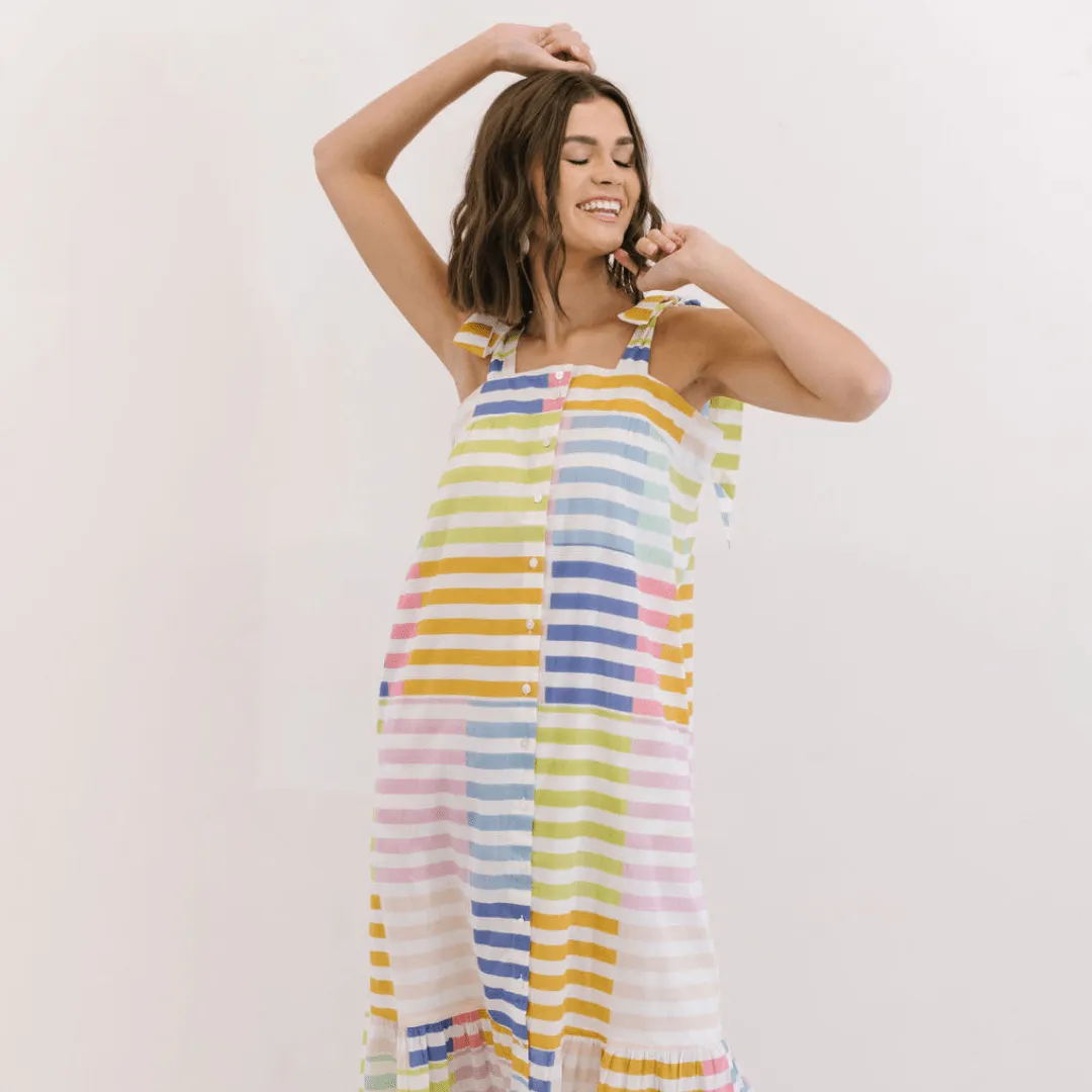 Colorful Stripe Positano Dress sold by Sunshine Tienda product image thumbnail 4