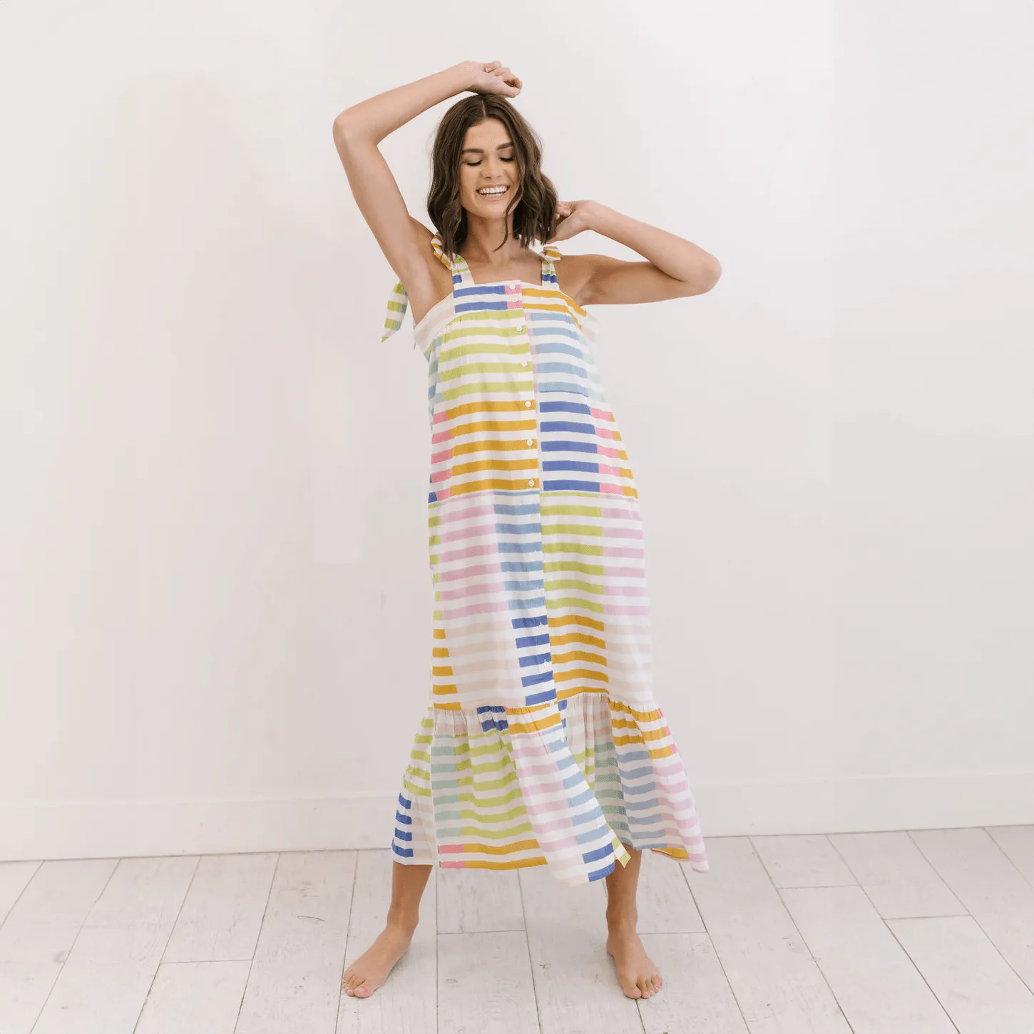 Colorful Stripe Positano Dress sold by Sunshine Tienda product image thumbnail 2