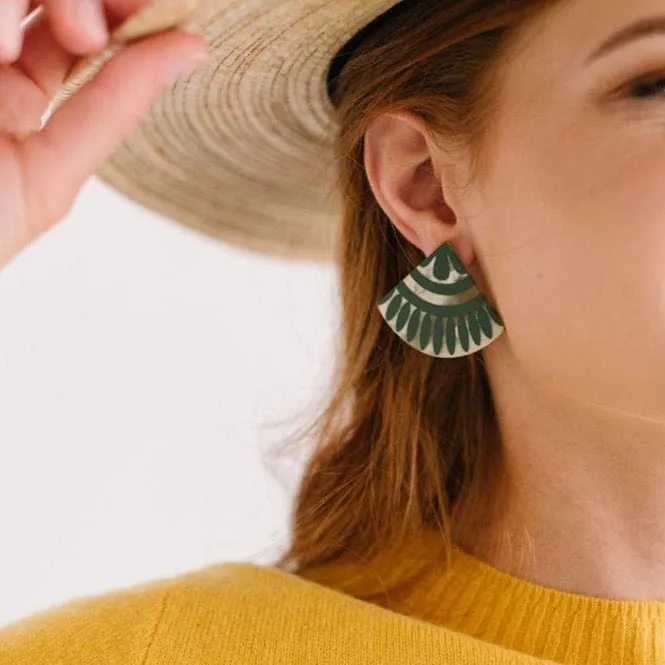 Green Porcelain Earrings sold by Sunshine Tienda product image thumbnail 3