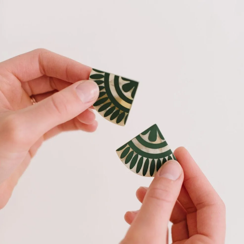 Green Porcelain Earrings sold by Sunshine Tienda product image thumbnail 2