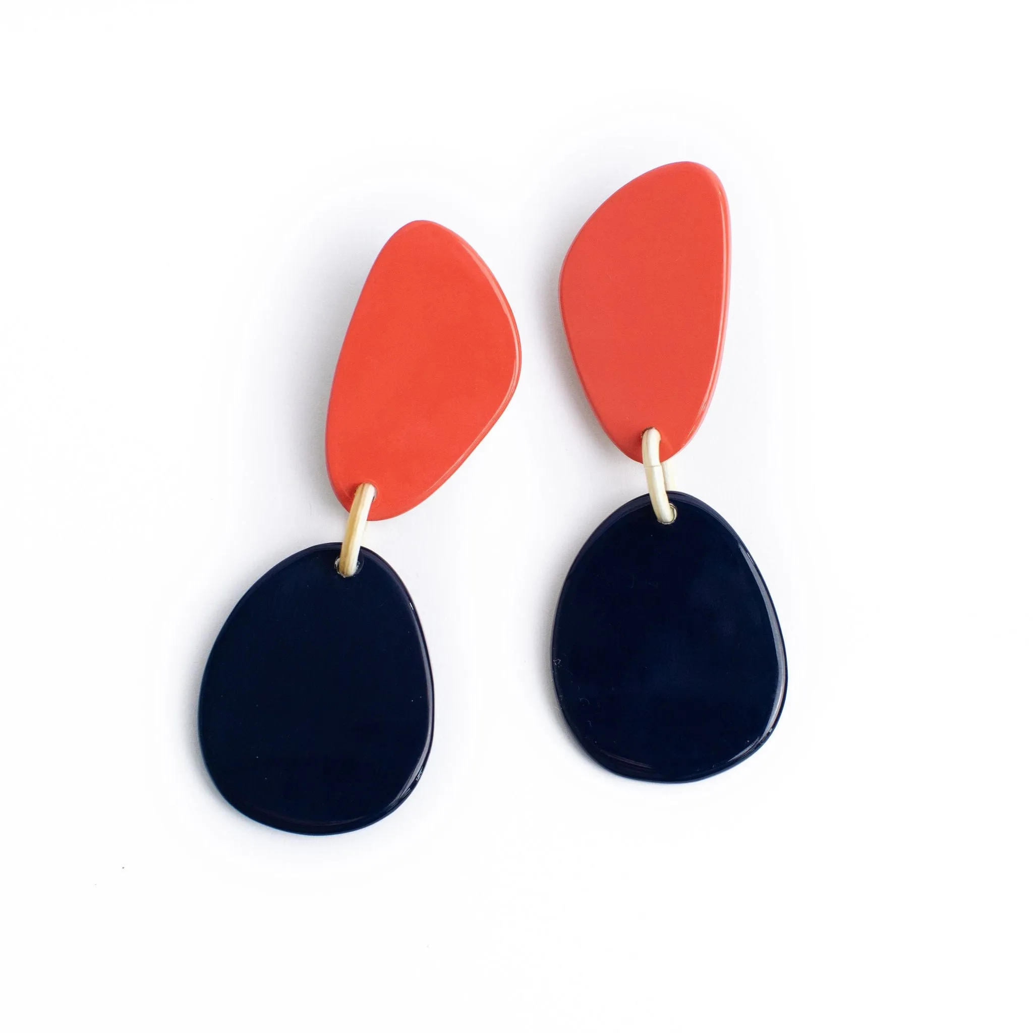Pink and Navy Teardrop Earrings sold by Sunshine Tienda