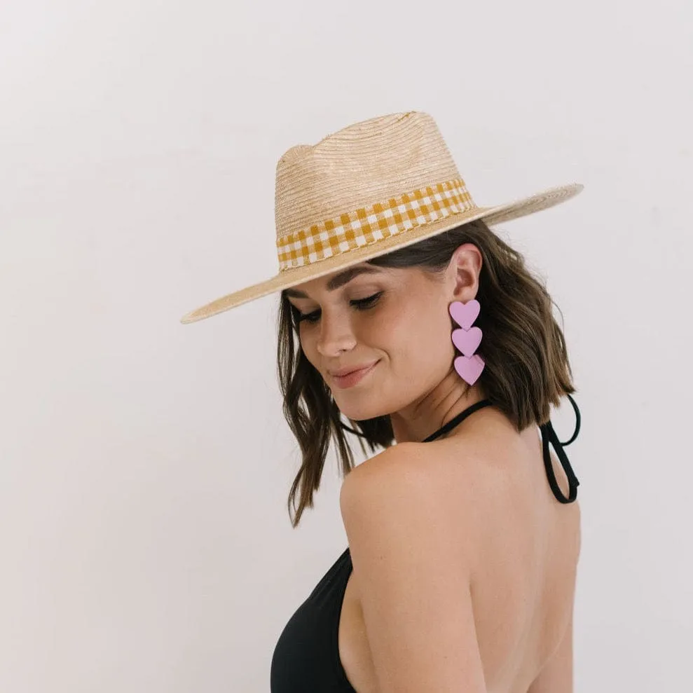 Lidia Mustard Gingham Palm Hat sold by Sunshine Tienda product image thumbnail 3
