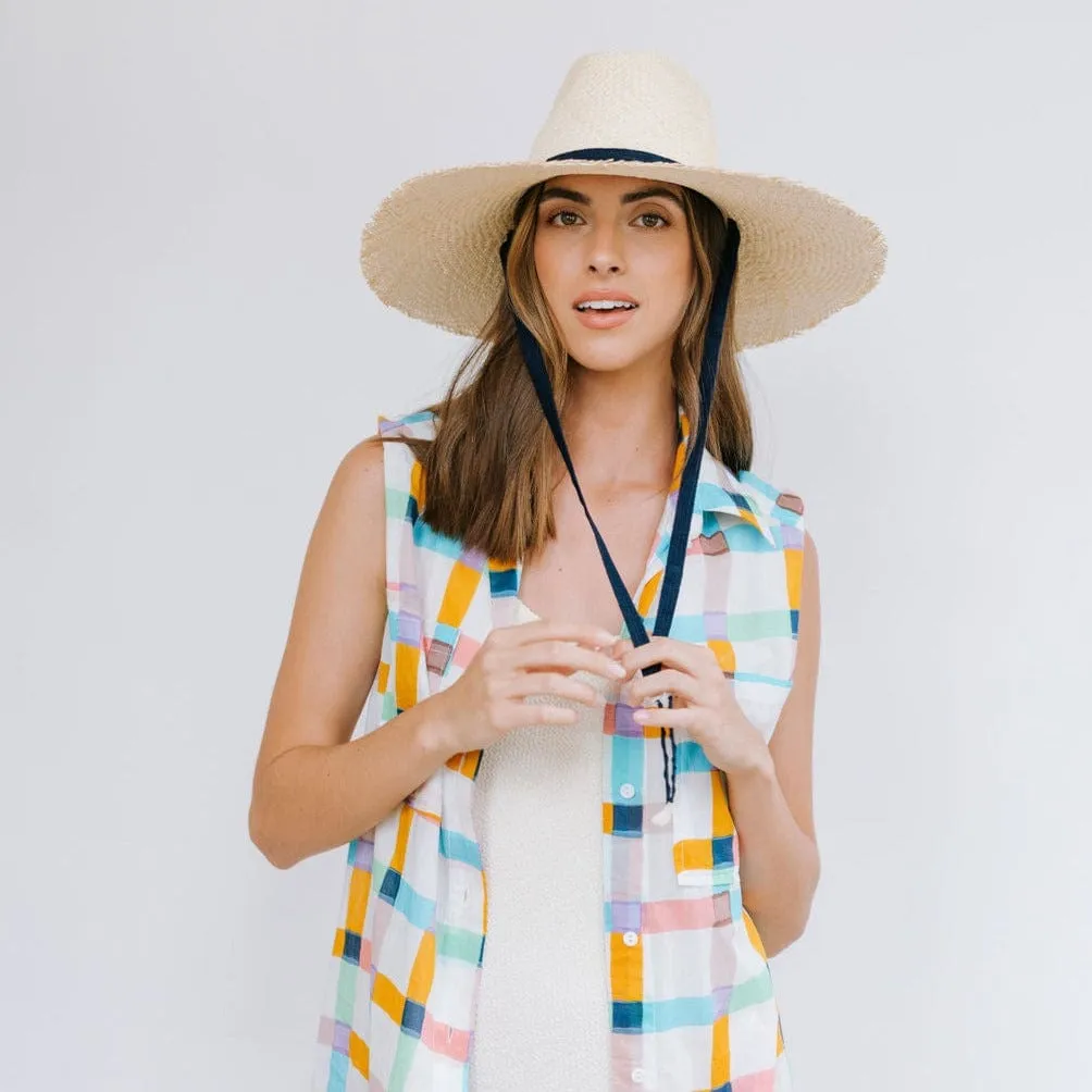 Miriam Wide Brimmed Palm Fringe Hat sold by Sunshine Tienda