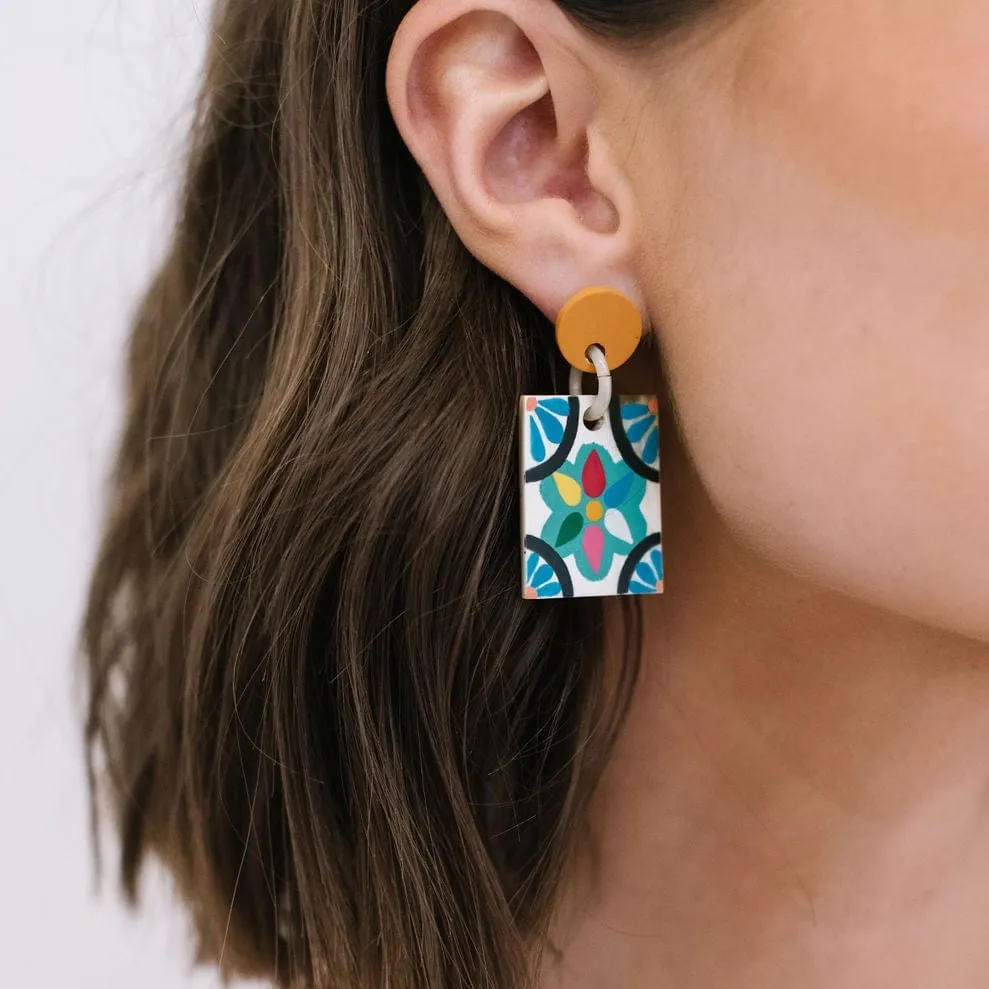 Azulejos Single Tile Earrings sold by Sunshine Tienda product image thumbnail 2