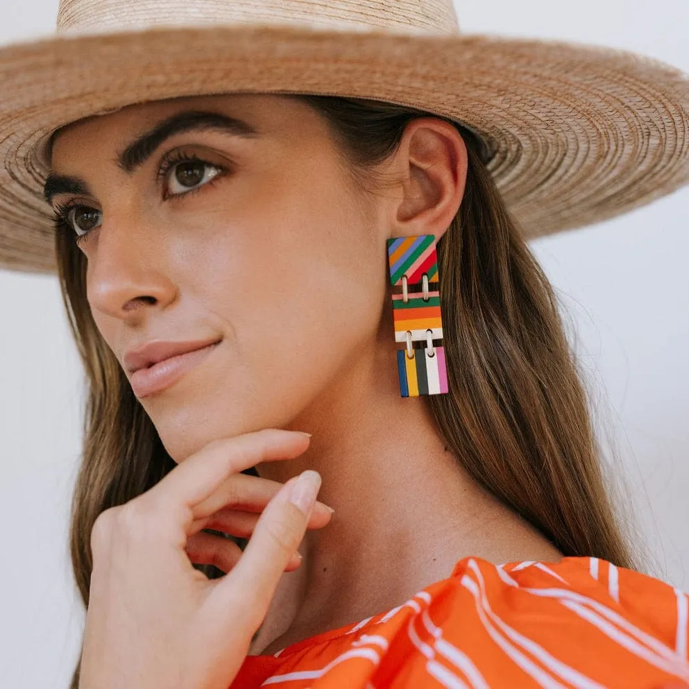 Colorful Stripe Ahoy Earrings sold by Sunshine Tienda product image thumbnail 3