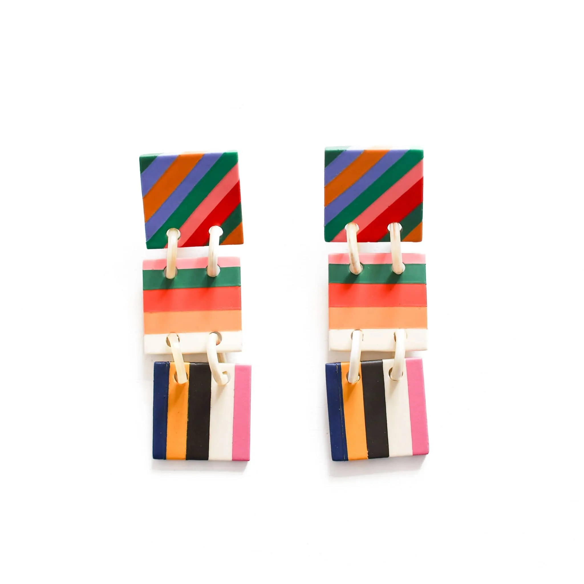 Colorful Stripe Ahoy Earrings sold by Sunshine Tienda product image thumbnail 2