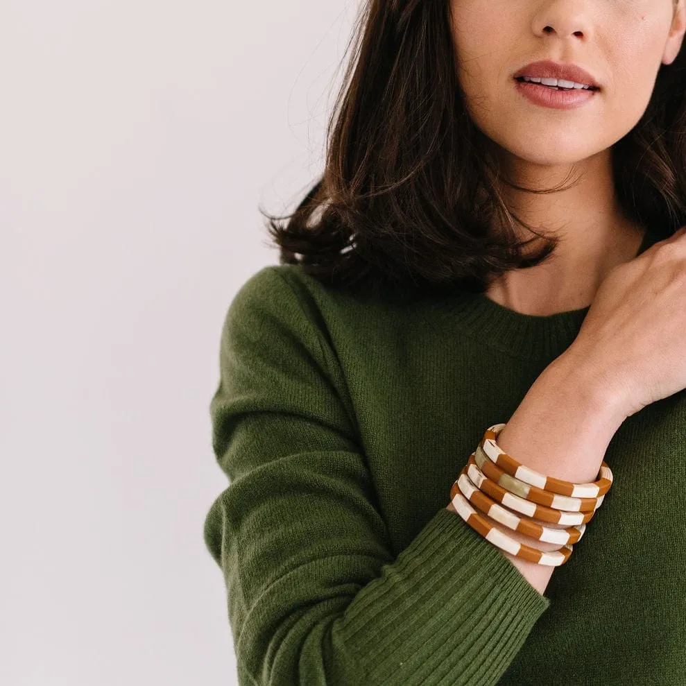 Teracotta and Ivory Tile Bangle Set sold by Sunshine Tienda product image thumbnail 3