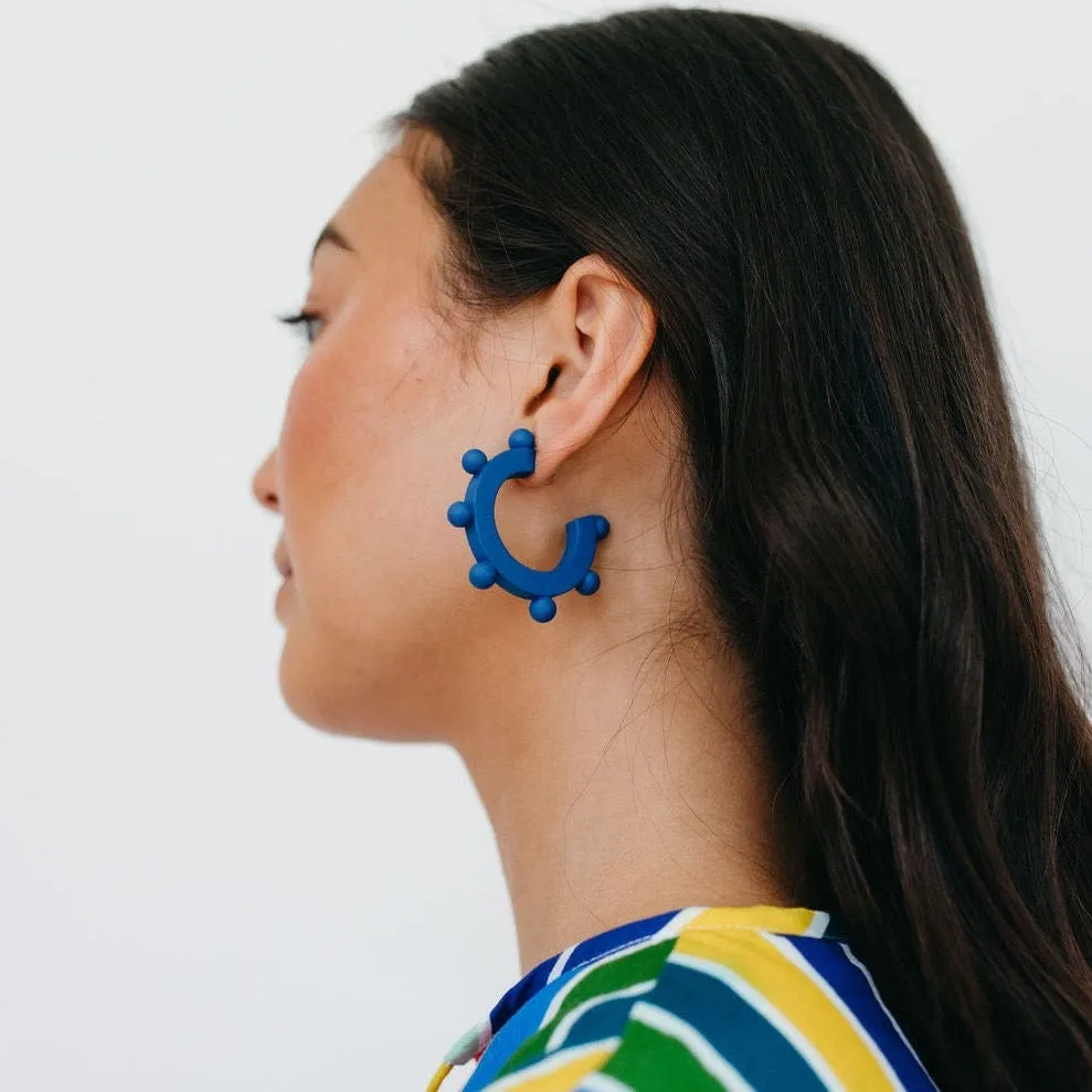 Navy Bead Hoops sold by Sunshine Tienda product image thumbnail 3