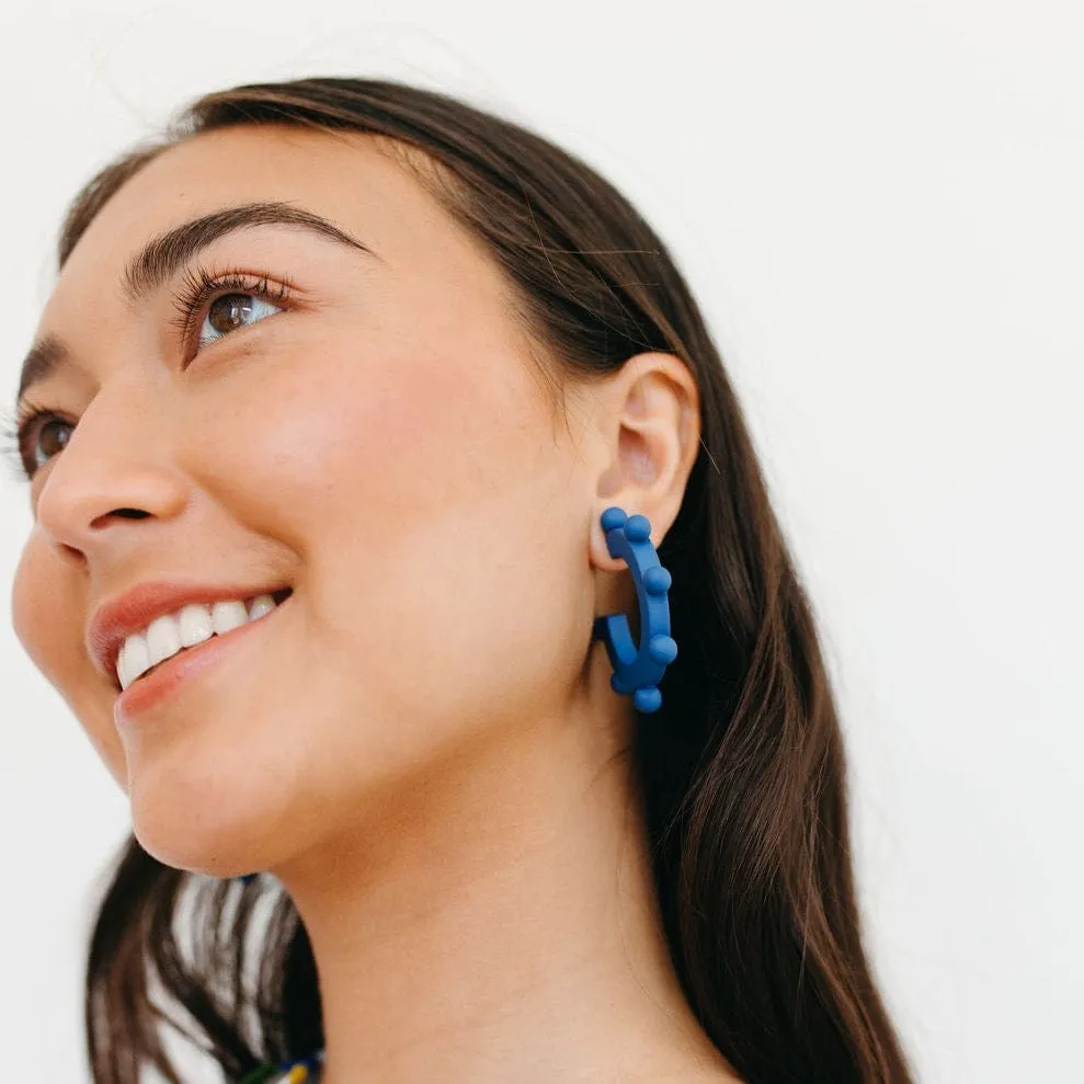 Navy Bead Hoops sold by Sunshine Tienda