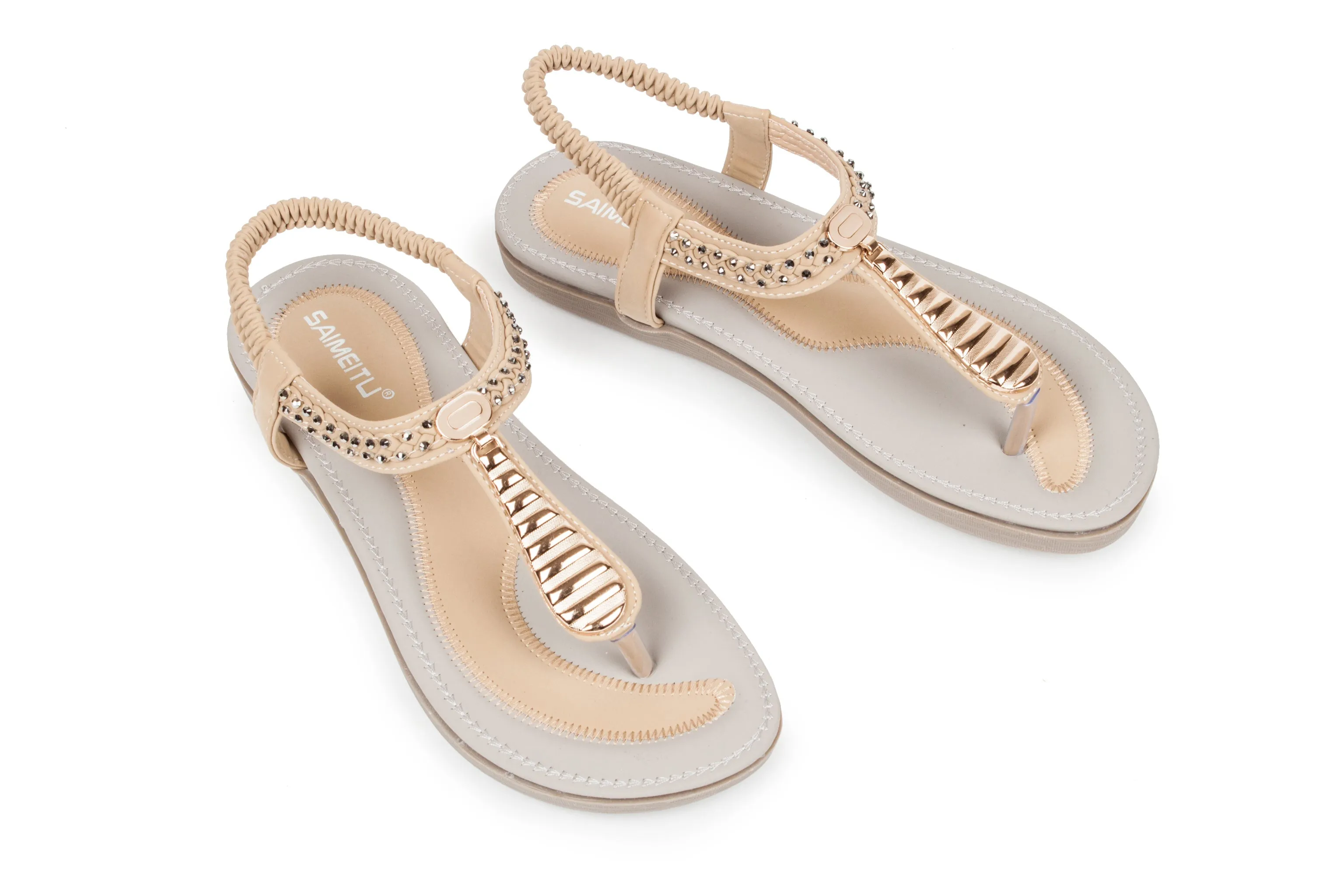 Haute edition Women's Slip on T-Strap Comfort Sandals sold by Daily Haute product image thumbnail 4