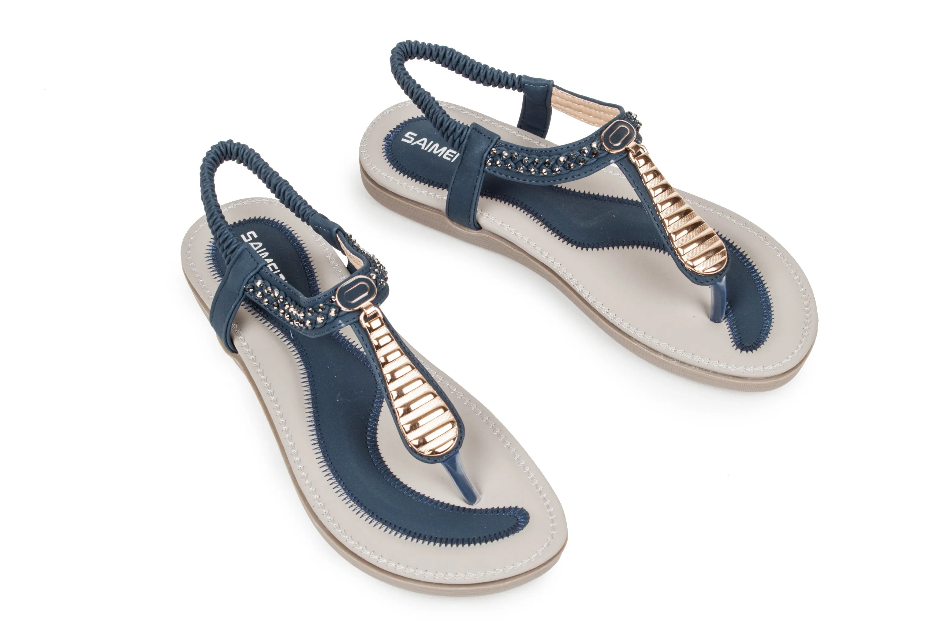 Haute edition Women's Slip on T-Strap Comfort Sandals sold by Daily Haute product image thumbnail 2