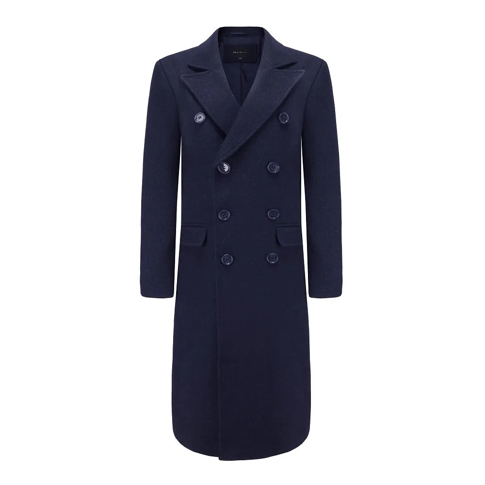 Men's Double-Breasted Knee Length Wool Blend Three Button Long Jacket Overcoat Top Coat sold by Daily Haute product image thumbnail 5