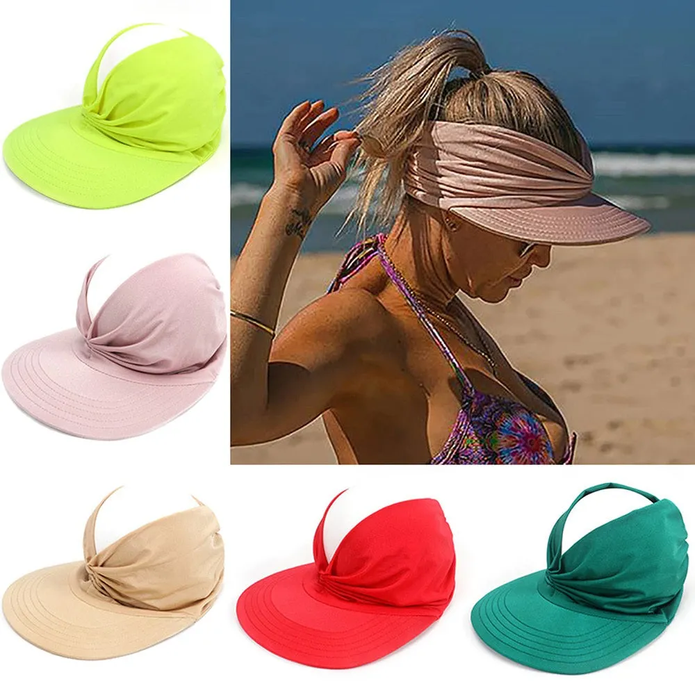 Haute Edition Women's Ruched Stretchy Headband Sun Visor Hat sold by Daily Haute