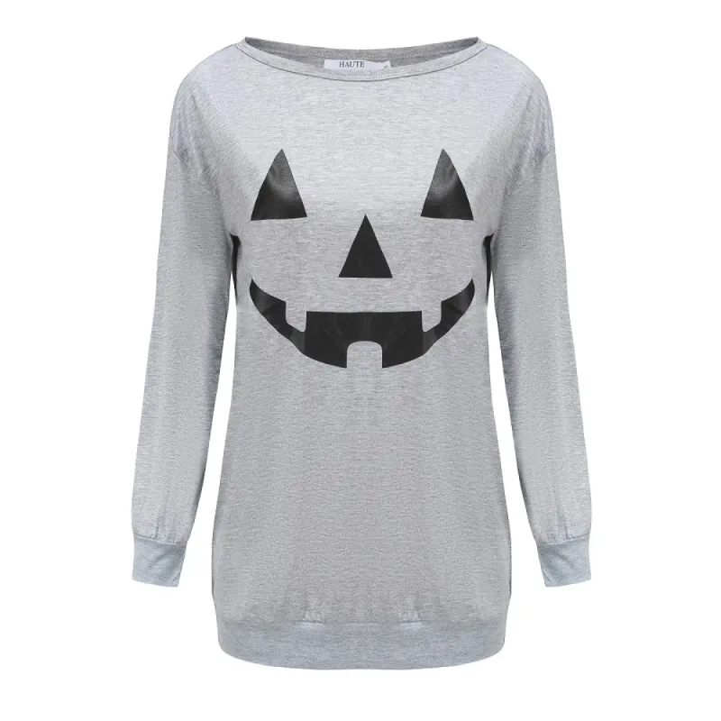 Haute Edition Women's Halloween Pumpkin Graphic Tee with Plus sold by Daily Haute