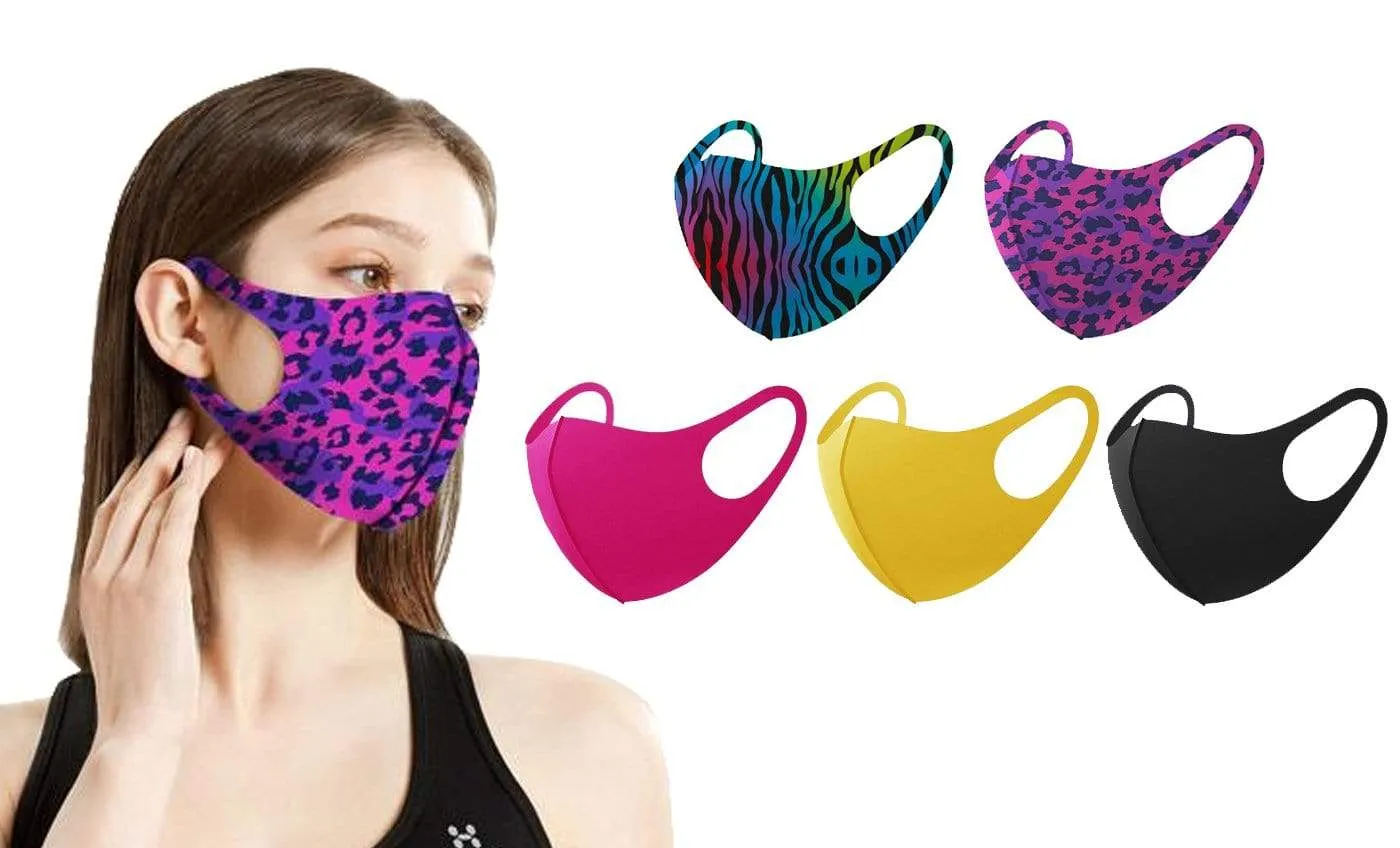 5 Pack Fun Prints Reusable Fabric Masks sold by Daily Haute product image thumbnail 4