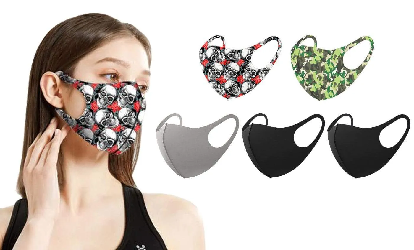 5 Pack Fun Prints Reusable Fabric Masks sold by Daily Haute product image thumbnail 5