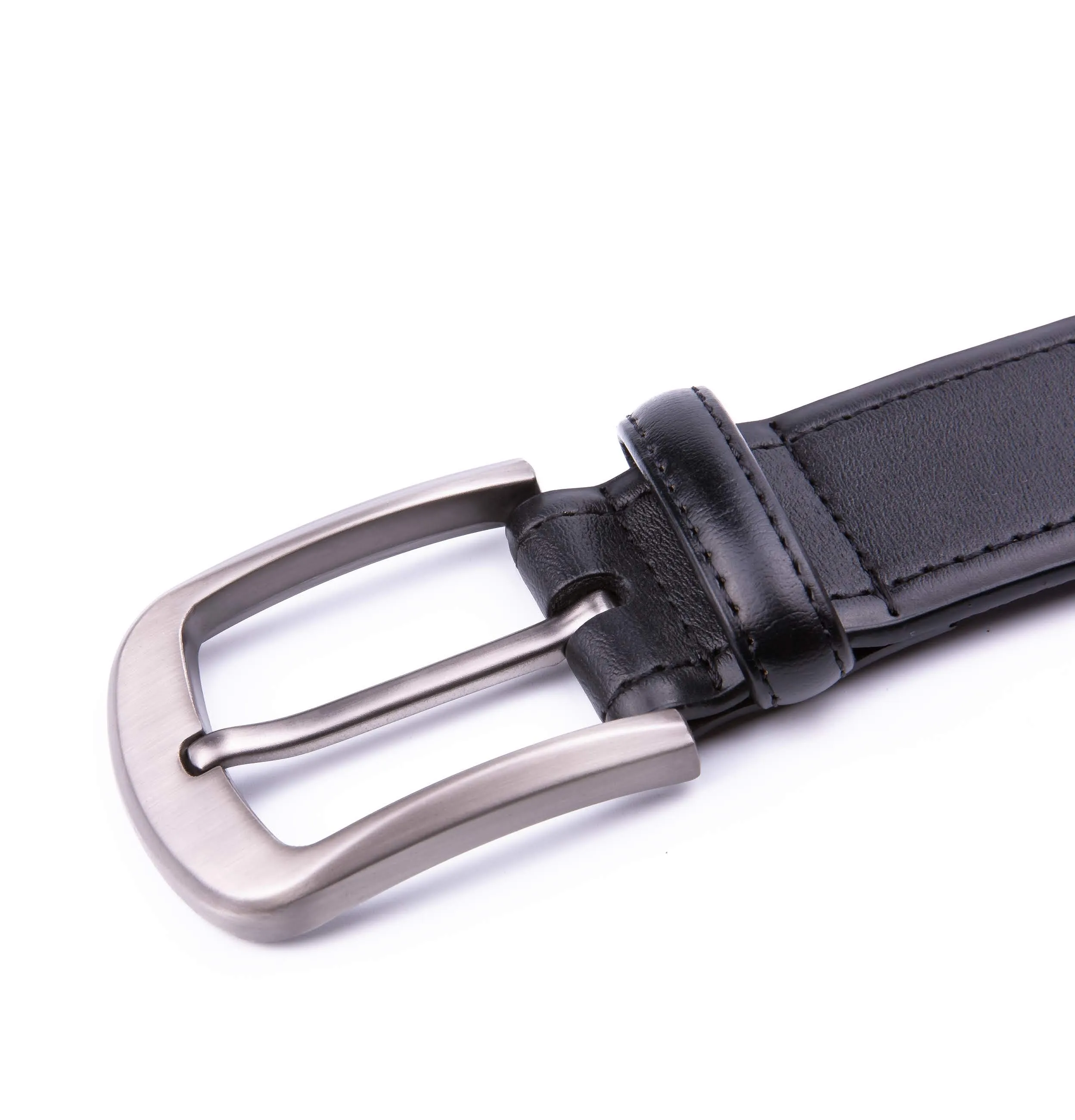 Braveman Men's Classic Genuine Leather Belt with Brushed Silver Buckle sold by Daily Haute product image thumbnail 3