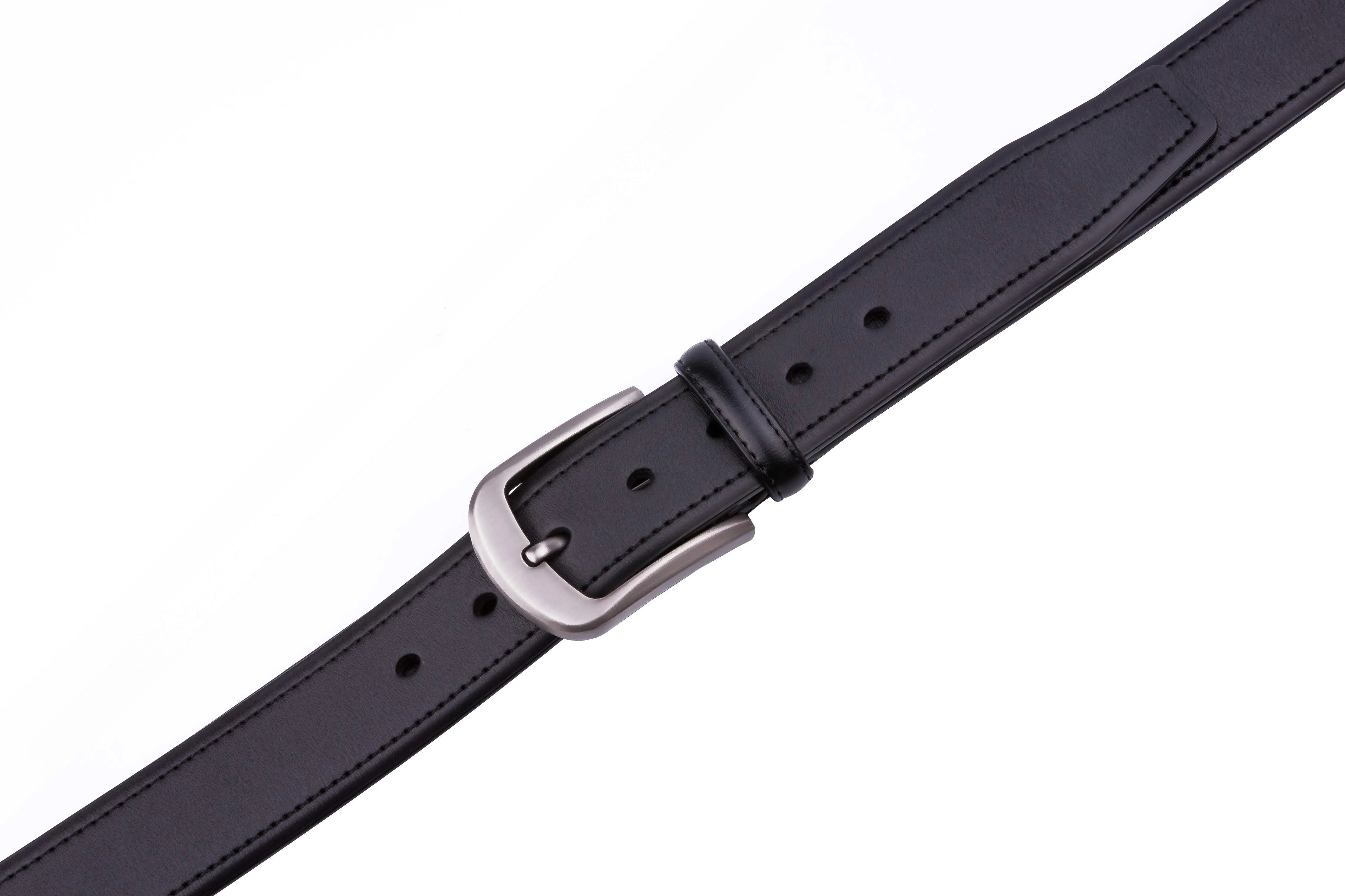 Braveman Men's Classic Genuine Leather Belt with Brushed Silver Buckle sold by Daily Haute product image thumbnail 4