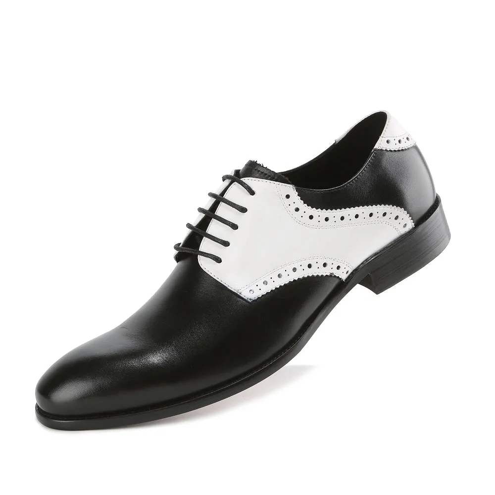 Gino Vitale Men's Handcrafted Genuine Leather Brogue Contrast Dress Shoe sold by Daily Haute