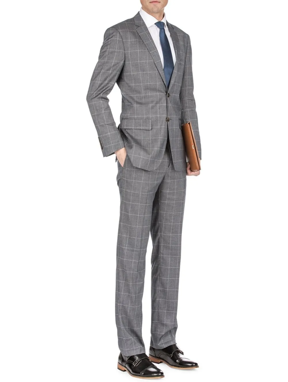 Men's Traveler Check Slim Fit Suits sold by Daily Haute product image thumbnail 2