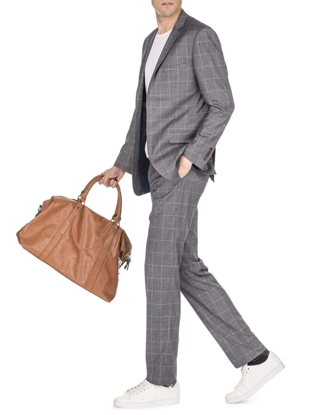 Men's Traveler Check Slim Fit Suits sold by Daily Haute product image thumbnail 5