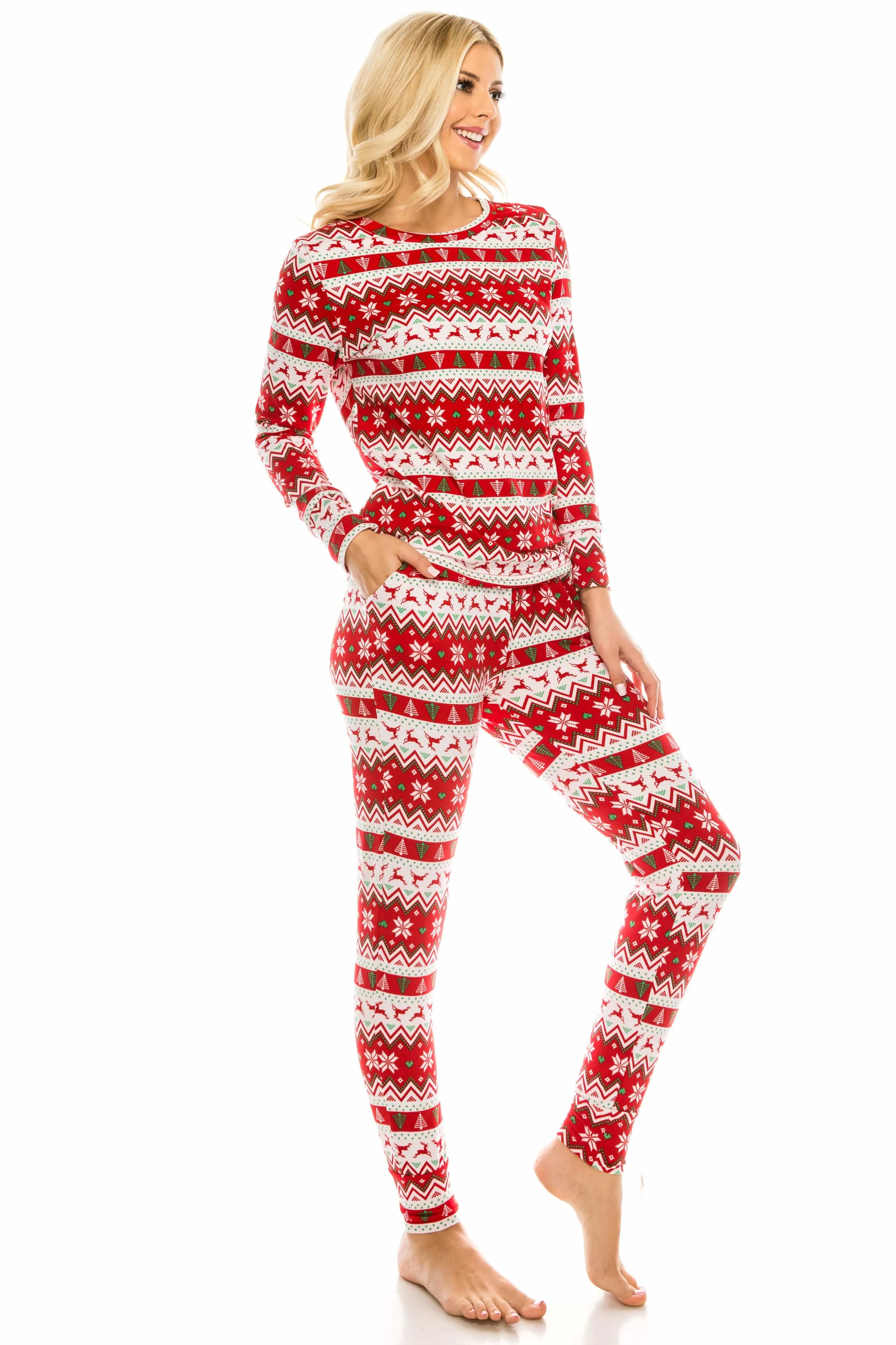 Women's Cozy Christmas Fleece-Lined 2-Piece Matching Jogger Sets sold by Daily Haute product image thumbnail 2