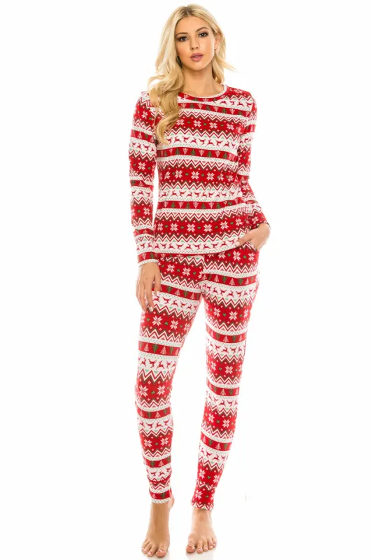 Women's Cozy Christmas Fleece-Lined 2-Piece Matching Jogger Sets sold by Daily Haute