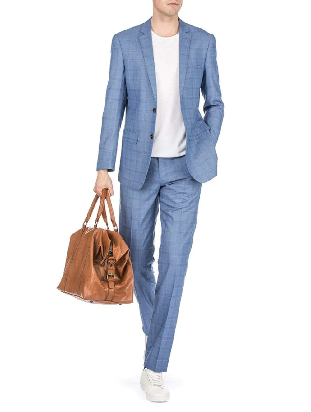 Men's Traveler Check Slim Fit Suits sold by Daily Haute product image thumbnail 4