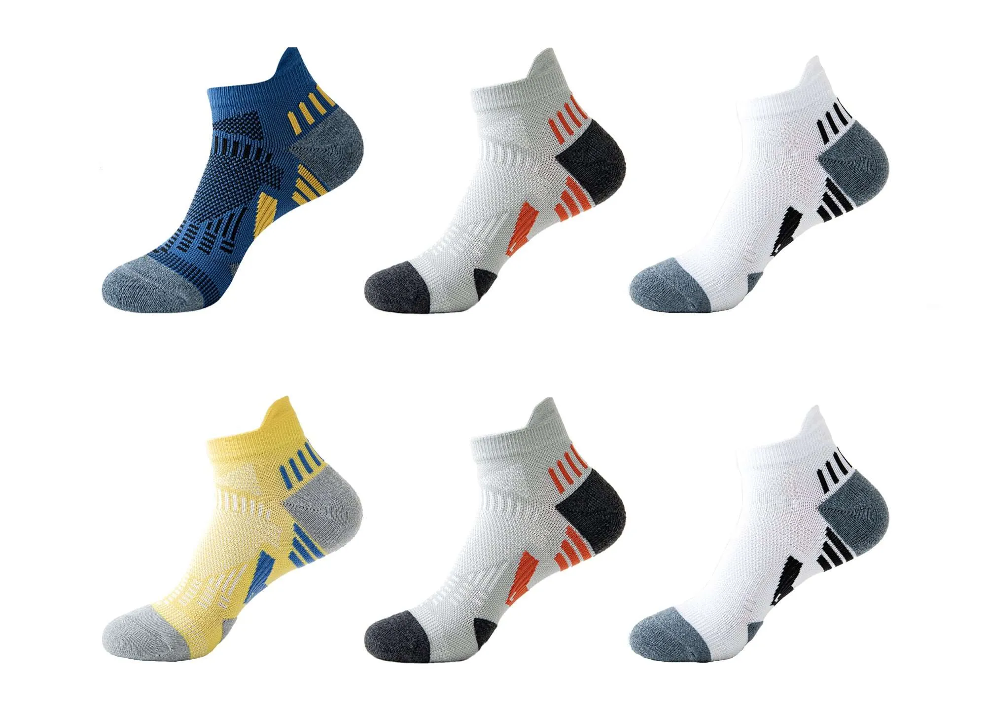 6-Pack Men's Running Fitness Performance Sport Compression Quarter Socks sold by Daily Haute