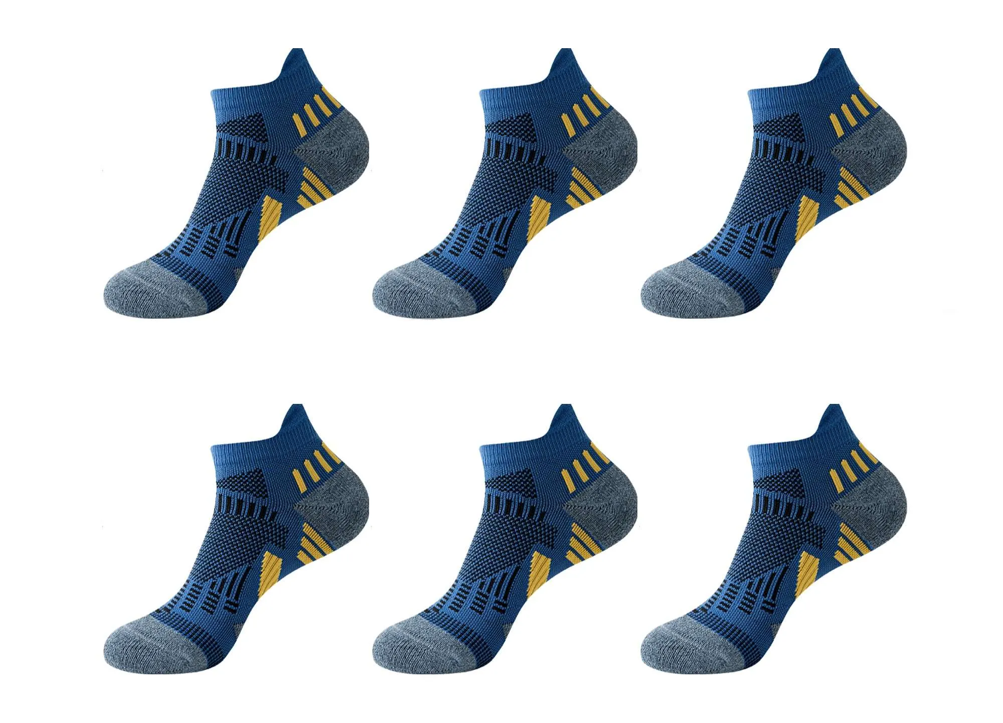 6-Pack Men's Running Fitness Performance Sport Compression Quarter Socks sold by Daily Haute product image thumbnail 5